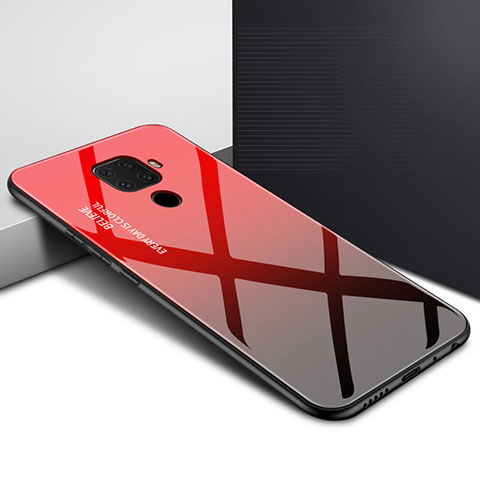 Custodia Silicone Gel Laterale Fantasia Modello Specchio Cover per Huawei Mate 30 Lite Rosso