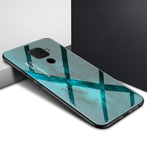 Custodia Silicone Gel Laterale Fantasia Modello Specchio Cover per Huawei Mate 30 Lite Verde