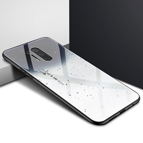 Custodia Silicone Gel Laterale Fantasia Modello Specchio Cover per OnePlus 8 Pro Grigio