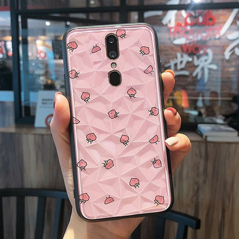 Custodia Silicone Gel Laterale Fantasia Modello Specchio Cover per Oppo A9X Rosa