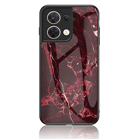 Custodia Silicone Gel Laterale Fantasia Modello Specchio Cover per Oppo Reno8 5G Rosso