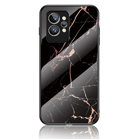 Custodia Silicone Gel Laterale Fantasia Modello Specchio Cover per Realme GT2 Pro 5G Oro e Nero