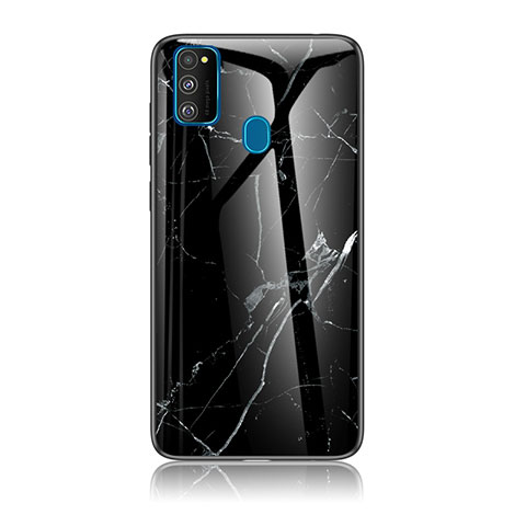 Custodia Silicone Gel Laterale Fantasia Modello Specchio Cover per Samsung Galaxy M30s Nero