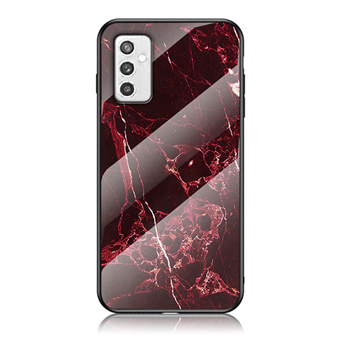 Custodia Silicone Gel Laterale Fantasia Modello Specchio Cover per Samsung Galaxy M52 5G Rosso