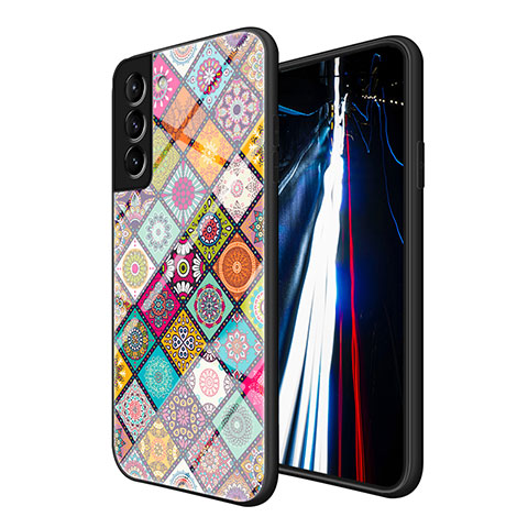 Custodia Silicone Gel Laterale Fantasia Modello Specchio Cover per Samsung Galaxy S22 Plus 5G Multicolore