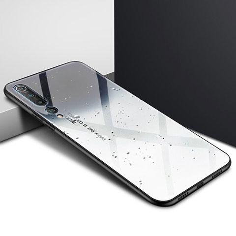 Custodia Silicone Gel Laterale Fantasia Modello Specchio Cover per Xiaomi Mi 10 Grigio