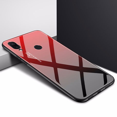 Custodia Silicone Gel Laterale Fantasia Modello Specchio Cover per Xiaomi Redmi Note 7 Rosso