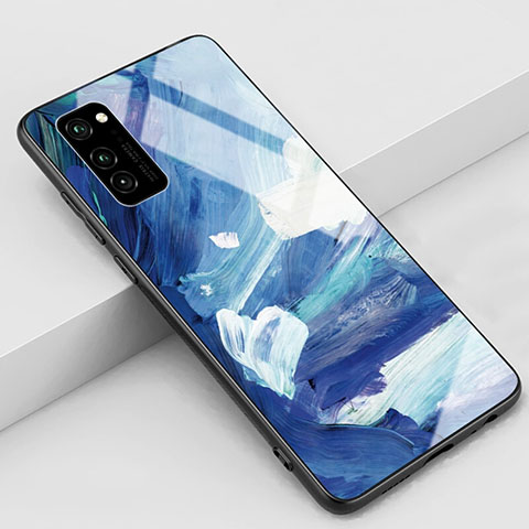 Custodia Silicone Gel Laterale Fantasia Modello Specchio Cover S01 per Huawei Honor View 30 Pro 5G Blu