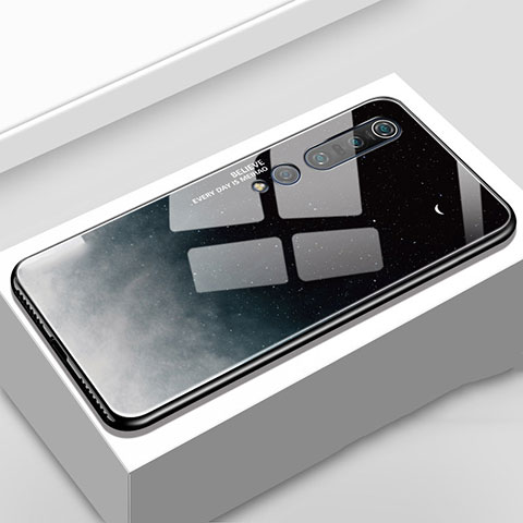 Custodia Silicone Gel Laterale Fantasia Modello Specchio Cover S01 per Xiaomi Mi 10 Pro Grigio