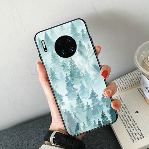 Custodia Silicone Gel Laterale Fantasia Modello Specchio Cover S02 per Huawei Mate 30 Pro Cielo Blu