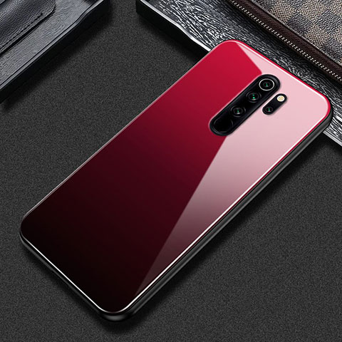 Custodia Silicone Gel Laterale Fantasia Modello Specchio Cover S02 per Xiaomi Redmi Note 8 Pro Rosso