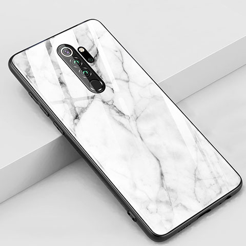 Custodia Silicone Gel Laterale Fantasia Modello Specchio Cover S03 per Xiaomi Redmi Note 8 Pro Bianco