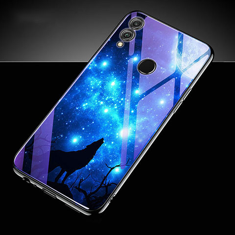 Custodia Silicone Gel Laterale Fantasia Modello Specchio Cover S04 per Huawei Honor 10 Lite Blu