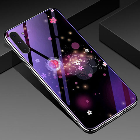 Custodia Silicone Gel Laterale Fiori Specchio Cover K01 per Samsung Galaxy Note 10 Plus Viola