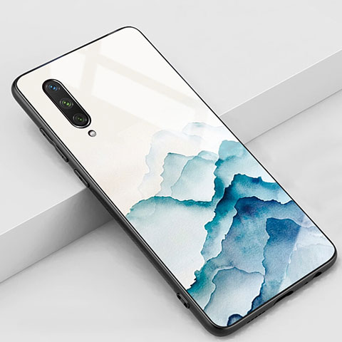 Custodia Silicone Gel Laterale Fiori Specchio Cover K02 per Xiaomi Mi A3 Bianco