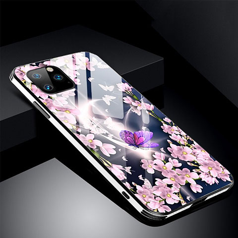 Custodia Silicone Gel Laterale Fiori Specchio Cover M01 per Apple iPhone 11 Pro Max Viola