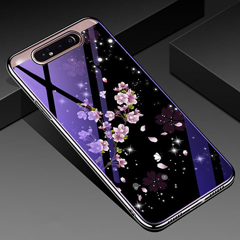 Custodia Silicone Gel Laterale Fiori Specchio Cover per Samsung Galaxy A80 Multicolore