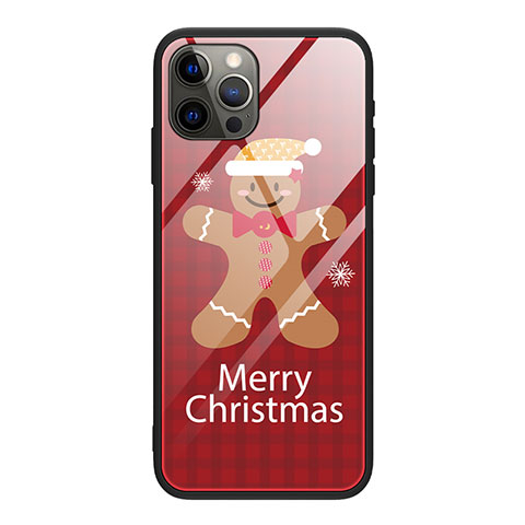 Custodia Silicone Gel Laterale Natale Modello Specchio Cover per Apple iPhone 12 Pro Max Rosso Rosa
