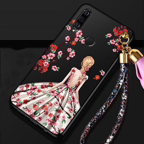 Custodia Silicone Gel Morbida Abito Ragazza Cover K02 per Huawei P30 Lite Multicolore