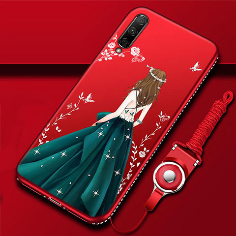 Custodia Silicone Gel Morbida Abito Ragazza Cover per Huawei Honor 9X Pro Multicolore