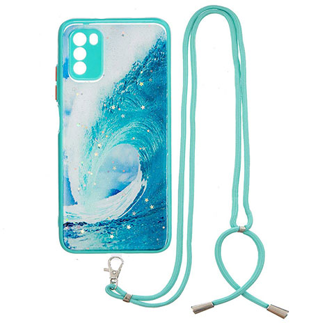 Custodia Silicone Gel Morbida Fantasia Modello Cover con Cinghia Cordino Mano Y01X per Xiaomi Poco M3 Verde