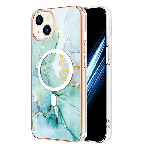 Custodia Silicone Gel Morbida Fantasia Modello Cover con Mag-Safe Magnetic per Apple iPhone 14 Plus Verde