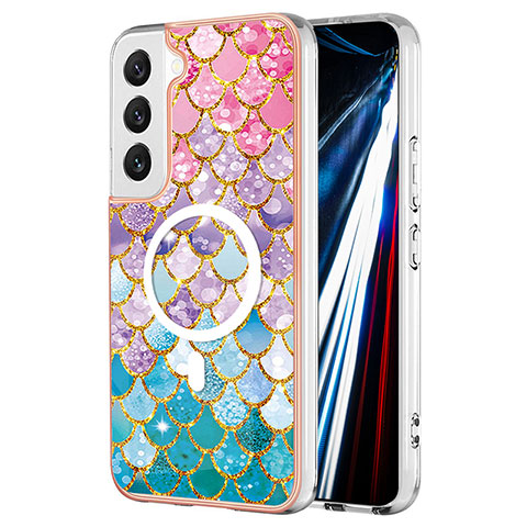 Custodia Silicone Gel Morbida Fantasia Modello Cover con Mag-Safe Magnetic per Samsung Galaxy S22 Plus 5G Colorato