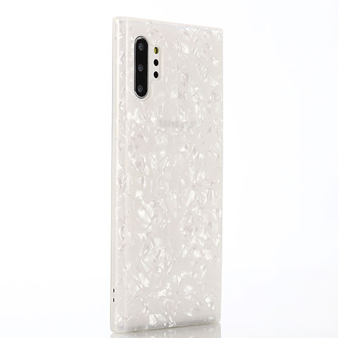 Custodia Silicone Gel Morbida Fantasia Modello Cover P01 per Samsung Galaxy Note 10 Plus 5G Bianco