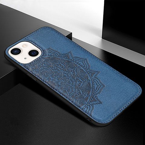 Custodia Silicone Gel Morbida Fantasia Modello Cover S05 per Apple iPhone 14 Blu