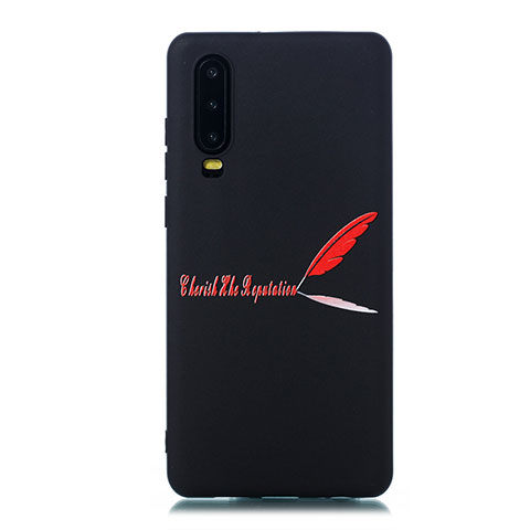 Custodia Silicone Gel Morbida Fantasia Modello Cover S06 per Huawei P30 Rosso