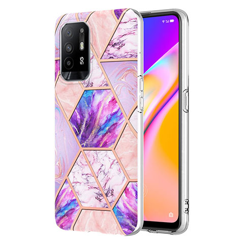 Custodia Silicone Gel Morbida Fantasia Modello Cover Y01B per Oppo A94 5G Lavanda