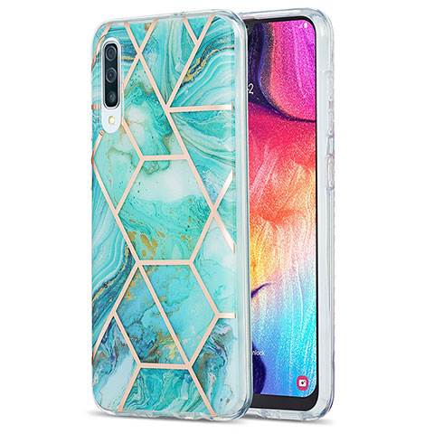 Custodia Silicone Gel Morbida Fantasia Modello Cover Y01B per Samsung Galaxy A50S Verde Pastello