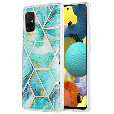 Custodia Silicone Gel Morbida Fantasia Modello Cover Y01B per Samsung Galaxy A51 4G Verde Pastello