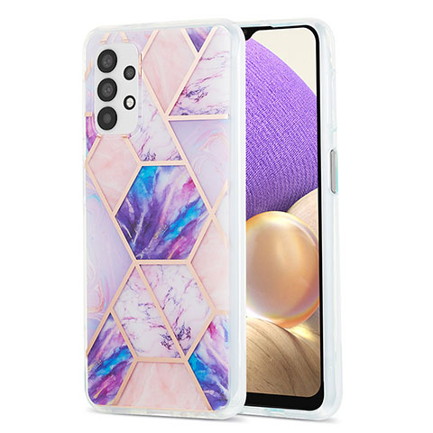 Custodia Silicone Gel Morbida Fantasia Modello Cover Y01B per Samsung Galaxy M32 5G Lavanda