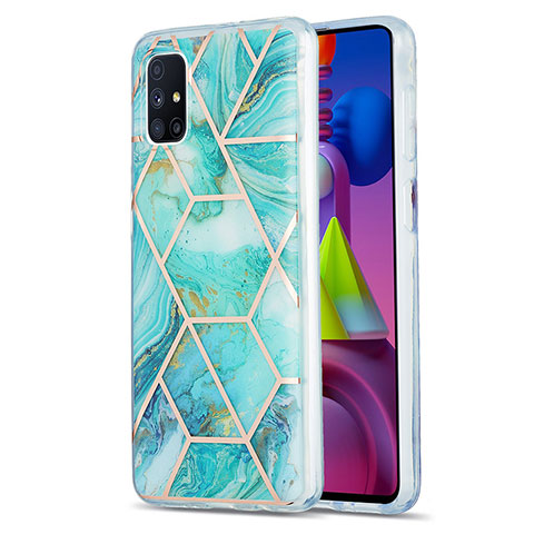 Custodia Silicone Gel Morbida Fantasia Modello Cover Y01B per Samsung Galaxy M51 Verde Pastello