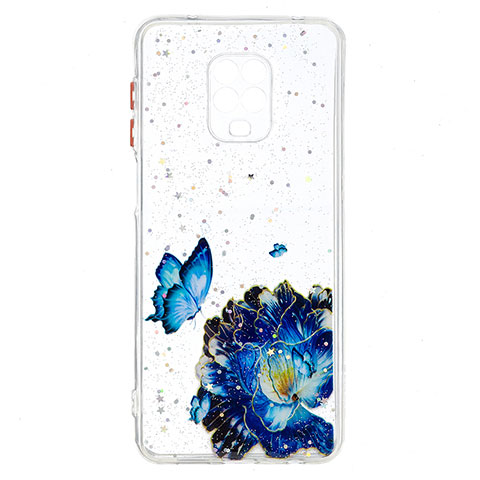 Custodia Silicone Gel Morbida Fantasia Modello Cover Y01X per Xiaomi Redmi Note 9 Pro Blu