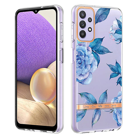 Custodia Silicone Gel Morbida Fantasia Modello Cover Y06B per Samsung Galaxy A23 5G Blu