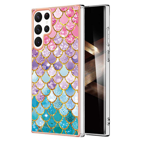 Custodia Silicone Gel Morbida Fantasia Modello Cover Y10B per Samsung Galaxy S24 Ultra 5G Multicolore