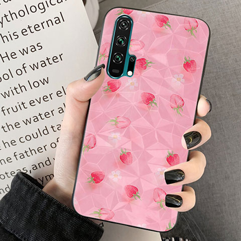 Custodia Silicone Gel Morbida Fiori Cover K03 per Huawei Honor 20 Pro Rosa