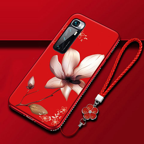 Custodia Silicone Gel Morbida Fiori Cover S03 per Xiaomi Mi 10 Ultra Rosa