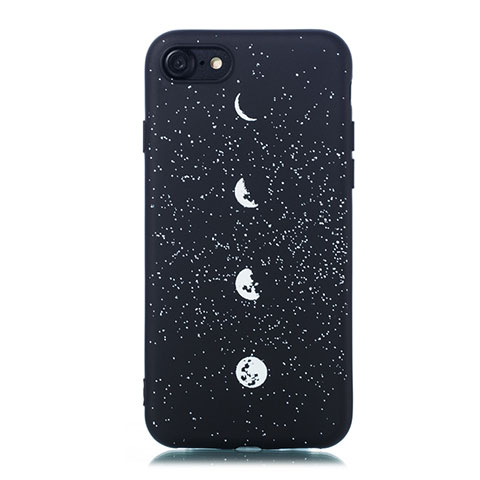 Custodia Silicone Gel Morbida Mistica Luna Stelle Cover per Apple iPhone SE (2020) Multicolore
