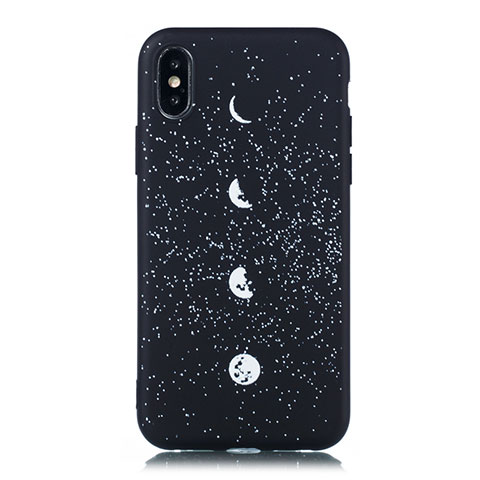 Custodia Silicone Gel Morbida Mistica Luna Stelle Cover per Apple iPhone Xs Multicolore