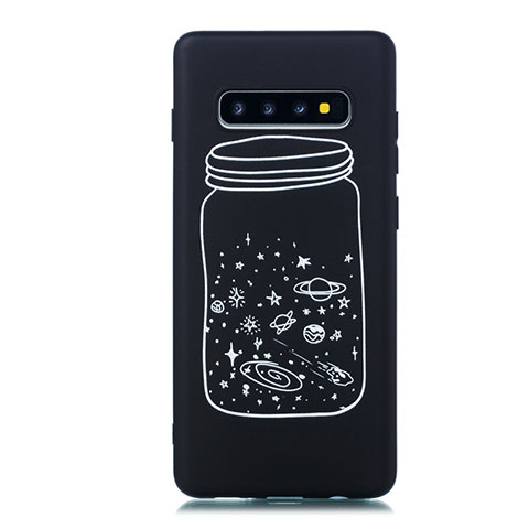 Custodia Silicone Gel Morbida Mistica Luna Stelle Cover per Samsung Galaxy S10 5G Bianco