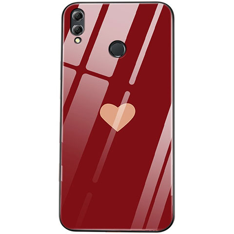 Custodia Silicone Laterale Amore Cuore Specchio Cover S04 per Huawei Honor View 10 Lite Rosso