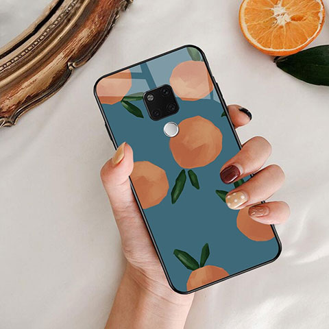 Custodia Silicone Laterale Frutta Specchio Cover per Huawei Mate 20 Blu