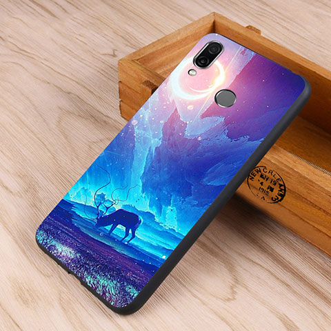 Custodia Silicone Laterale Mistica Luna Stelle Specchio Cover per Huawei Honor 10 Lite Multicolore