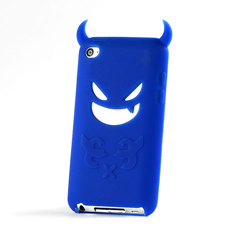 Custodia Silicone Morbida Diavolo per Apple iPod Touch 4 Blu