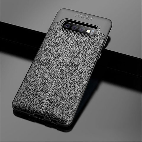 Custodia Silicone Morbida In Pelle Cover A02 per Samsung Galaxy S10 Plus Nero