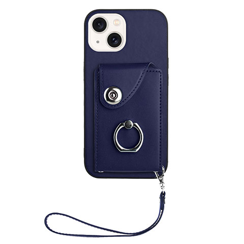 Custodia Silicone Morbida In Pelle Cover BF1 per Apple iPhone 14 Blu