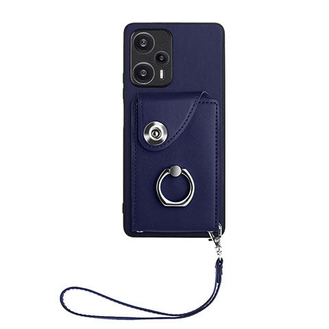 Custodia Silicone Morbida In Pelle Cover BF1 per Xiaomi Poco F5 5G Blu